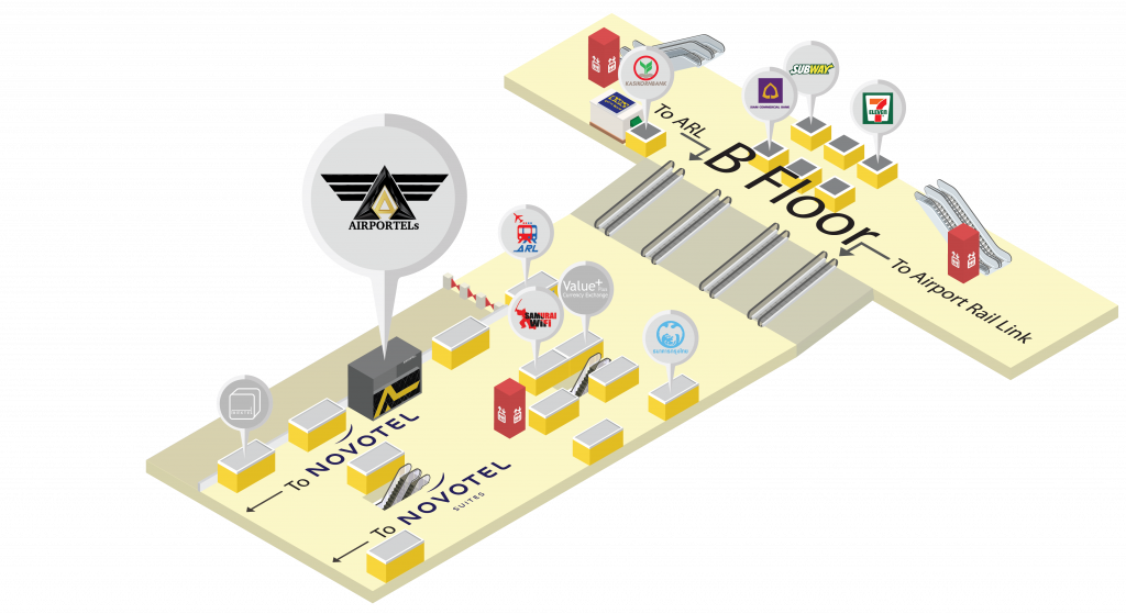 에어포텔(AIRPORTELs) 수완나품 공항 (BKK) 지도